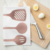 バラ金ゴールド台所用品料理 キッチンタオル (四つ折り)