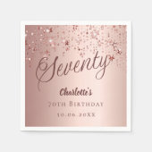 バラ金ゴールド台本スター70歳の誕生日 スタンダードカクテルナプキン (正面)