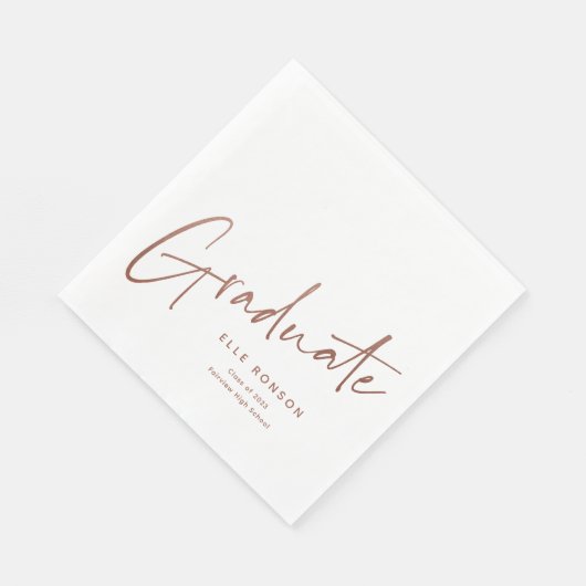 バラ金ゴールド台本卒業シンプル卒業式 スタンダードランチョンナプキン (角)
