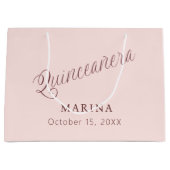 バラ金ゴールド名スクリプトキンセアニェラ ラージペーパーバッグ (正面)