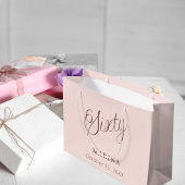 バラ金ゴールド名スクリプト60th birthday ラージペーパーバッグ