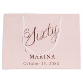 バラ金ゴールド名スクリプト60th birthday ラージペーパーバッグ (正面)