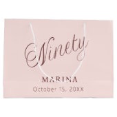 バラ金ゴールド名スクリプト90th birthday ラージペーパーバッグ (裏面)