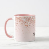 バラ金ゴールド名スクリプト マグカップ (左)