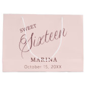 バラ金ゴールド名スクリプトSweet 16 ラージペーパーバッグ (裏面)