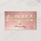 バラ金ゴールド品質爪、 ネイルスクリプトQRコードロゴ 名刺 (正面)