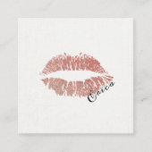 バラ金ゴールド唇メイクアップアーティスト スクエア名刺 (正面)