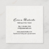 バラ金ゴールド唇メイクアップアーティスト スクエア名刺 (裏面)