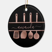 バラ金ゴールド器具パーソナルシェフ料理ベーキング セラミックオーナメント (左)