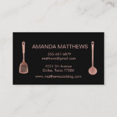 バラ金ゴールド器具パーソナルシェフ料理ベーキング 名刺 (裏面)