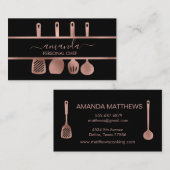 バラ金ゴールド器具パーソナルシェフ料理ベーキング 名刺 (正面/裏面)