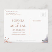 バラ金ゴールド夜明け水の色ジオメトリック日付を保存 ポストカード (裏面)