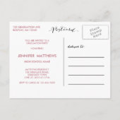 バラ金ゴールド大学院 | 卒業パーティー招待状 インビテーションポストカード (裏面)