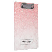バラ金ゴールド大理石およびピンクグリッター グラデーション クリップボード (右)