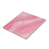 バラ金ゴールド大理石とクリスタルデジタルアート タイル (側面)