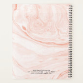 バラ金ゴールド大理石の渦巻き プランナー手帳 (裏面)