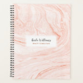 バラ金ゴールド大理石の渦巻き プランナー手帳 (正面)