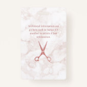 バラ金ゴールド大理石はさみフォト美容師 バッジ (裏面)