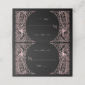 バラ金ゴールド大理石アールデコPeacocks日付を保存 プレイスカード (外部開封)