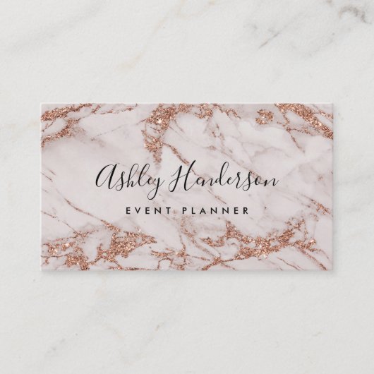 バラ金ゴールド大理石イベントプランナー 名刺 (正面)