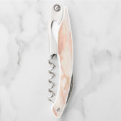 バラ金ゴールド大理石エレガントかわいらし ソムリエナイフ (正面)