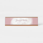 バラ金ゴールド大理石エレガントテンプレートプロフェッショナル デスクネームプレート (正面)