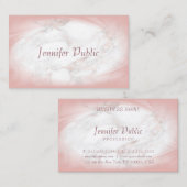 バラ金ゴールド大理石エレガント手書きスクリモダンプト 名刺 (正面/裏面)