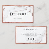 バラ金ゴールド大理石カスタム会社ロゴプロフェッショナル 名刺 (正面/裏面)