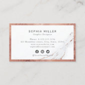 バラ金ゴールド大理石カスタム会社ロゴプロフェッショナル 名刺 (裏面)