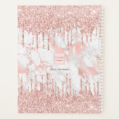 バラ金ゴールド大理石グリッタードリップモノグラム名 プランナー手帳 (裏面)