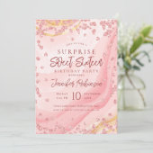 バラ金ゴールド大理石グリッターフォトサプライズSweet 16 招待状 (スタンド正面)