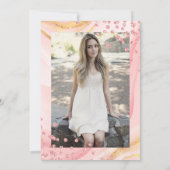 バラ金ゴールド大理石グリッターフォトサプライズSweet 16 招待状 (裏面)