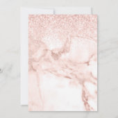 バラ金ゴールド大理石グリッター結婚式日付を保存 招待状 (裏面)