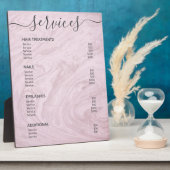 バラ金ゴールド大理石サロン価格表サービスメニュー フォトプラーク (側面)