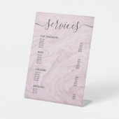 バラ金ゴールド大理石サロン価格表サービスメニュー 台座サイン (正面)