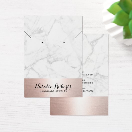 バラ金ゴールド大理石ジュエリーイヤリングネックレスディスプレイ (デスク)