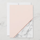 バラ金ゴールド大理石スクリプト赤面ピンク日付を保存 セーブザデート (裏面)