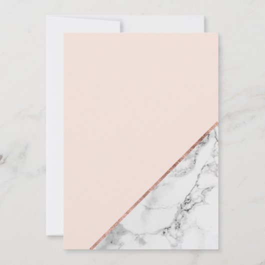 バラ金ゴールド大理石スクリプト赤面ピンク日付を保存 セーブザデート (裏面)