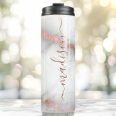 バラ金ゴールド大理石スタイリッシュ署名スクリプト名 タンブラー