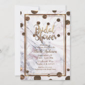 バラ金ゴールド大理石スワールブロンズ銅ブライダルシャワー 招待状 (正面)