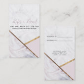 バラ金ゴールド大理石スワール&赤面ピンク友人を参照 紹介カード (正面/裏面)