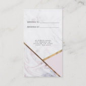 バラ金ゴールド大理石スワール&赤面ピンク友人を参照 紹介カード (裏面)