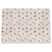 バラ金ゴールド大理石ハート抱き枕 ラージペーパーバッグ (正面)