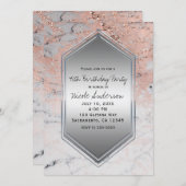 バラ金ゴールド大理石バースデーパーティエディイベント 招待状 (正面/裏面)