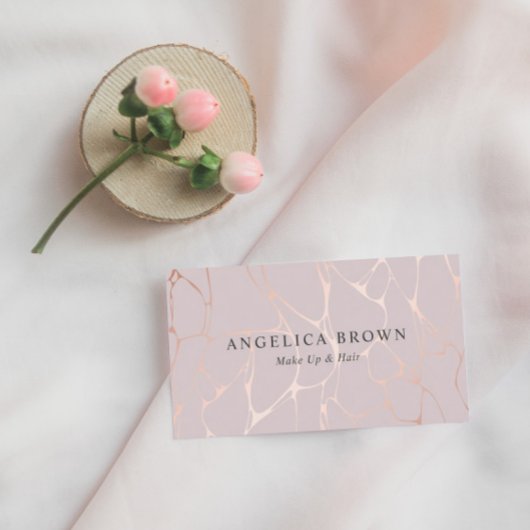 バラ金ゴールド大理石パターン 名刺