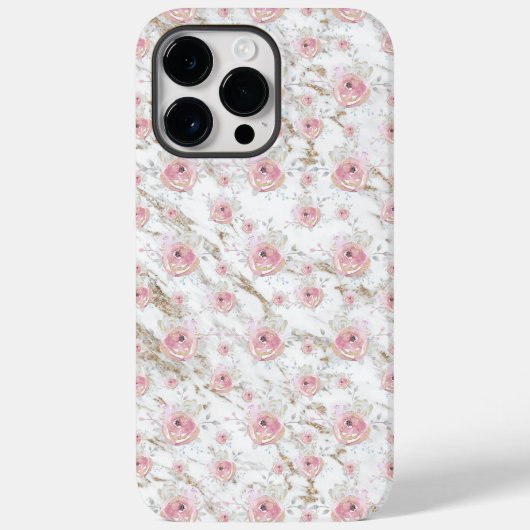 バラ金ゴールド大理石パターン Case-Mate iPhoneケース (裏面)