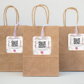 バラ金ゴールド大理石ビジネス名qrコードインスタグラム スクエアシール