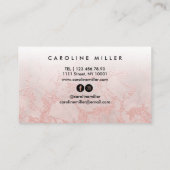 バラ金ゴールド大理石フォイルヘアメイクアップ美しいサロン 名刺 (裏面)