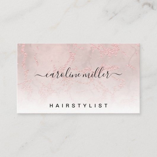 バラ金ゴールド大理石フォイルヘアメイクアップ美しいサロン 名刺 (正面)