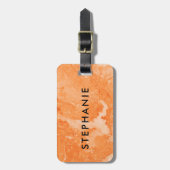 バラ金ゴールド大理石プリントモノグラはっきりしたム ラゲッジタグ (正面縦)